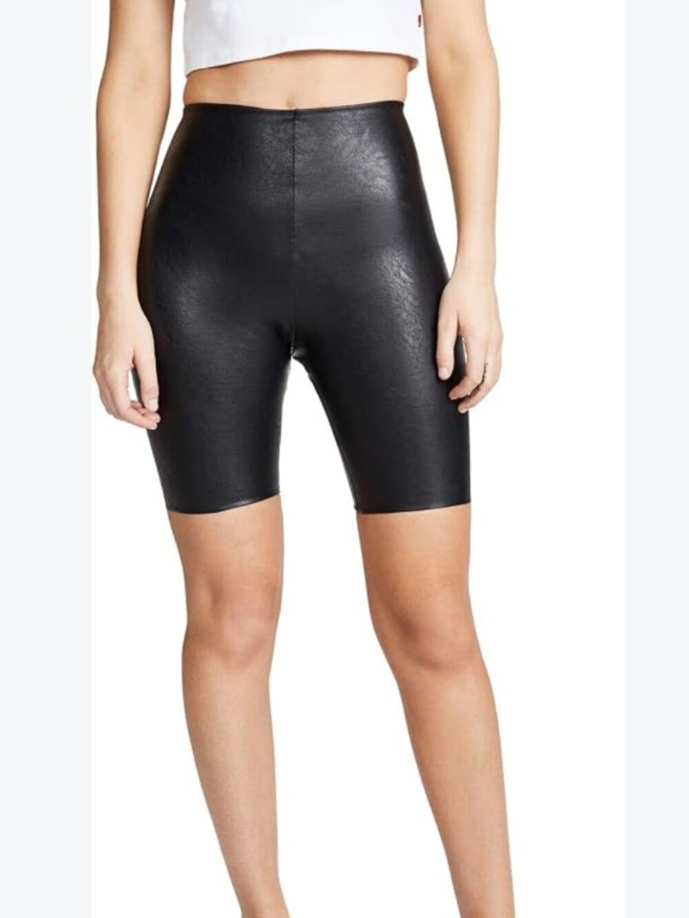 Commando Control Faux Leather Bike Shorts - Size Medium